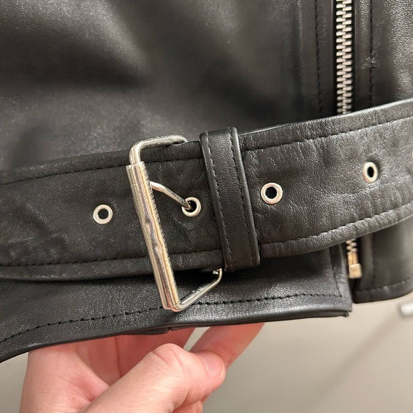 Real Leather Biker Jacket Size S (unbranded) like new - Picture 5 of 10